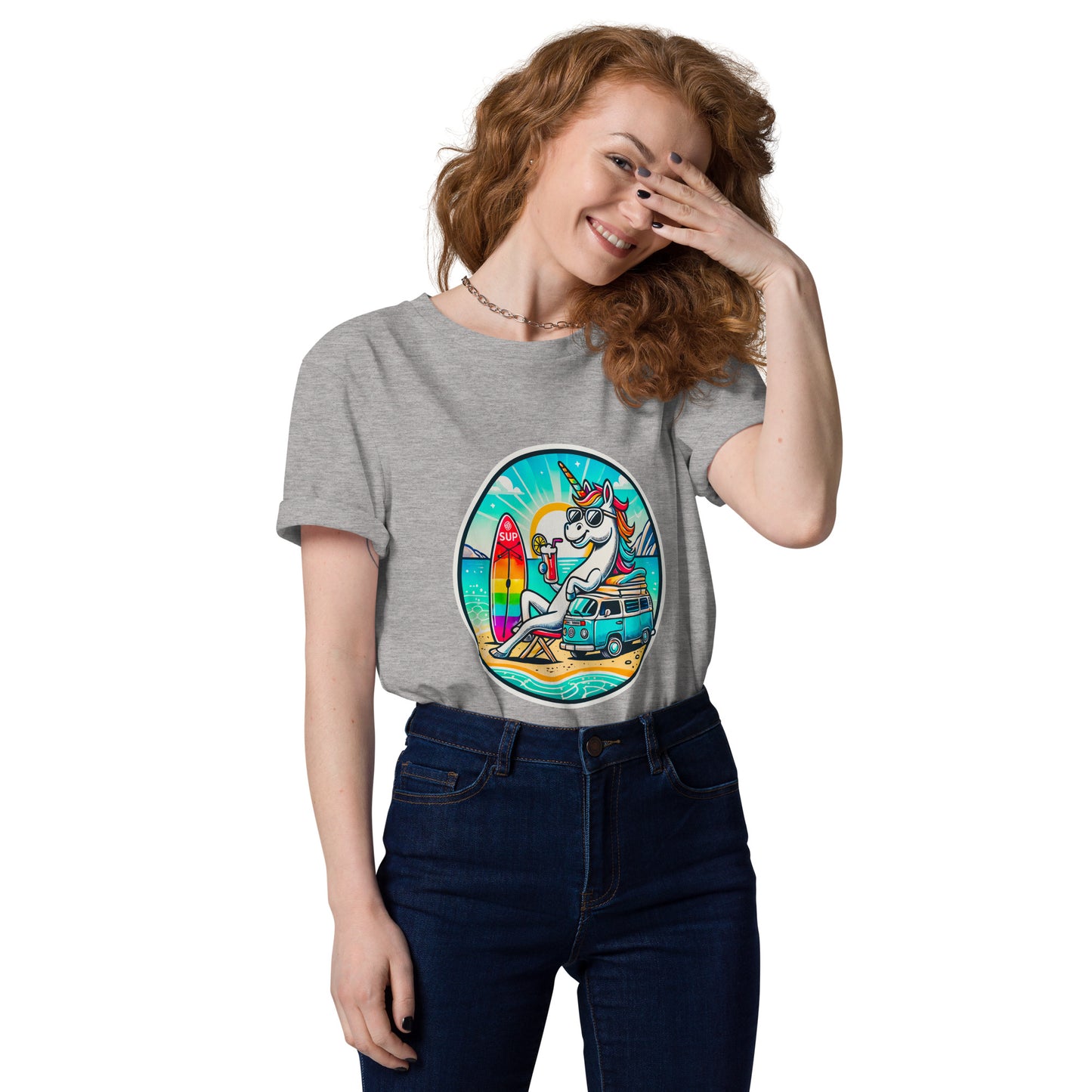 "SUP-Unicorn!" #2 - Unisex-Bio-Baumwoll-T-Shirt - Weiß