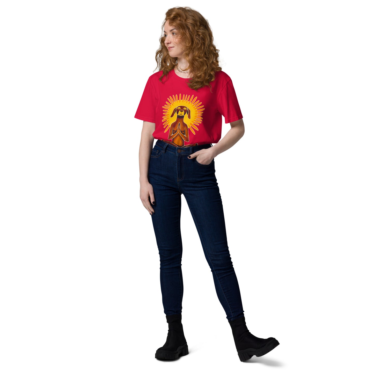 "Yoga-Labbi" #2 - Unisex-Bio-Baumwoll-T-Shirt - Rot