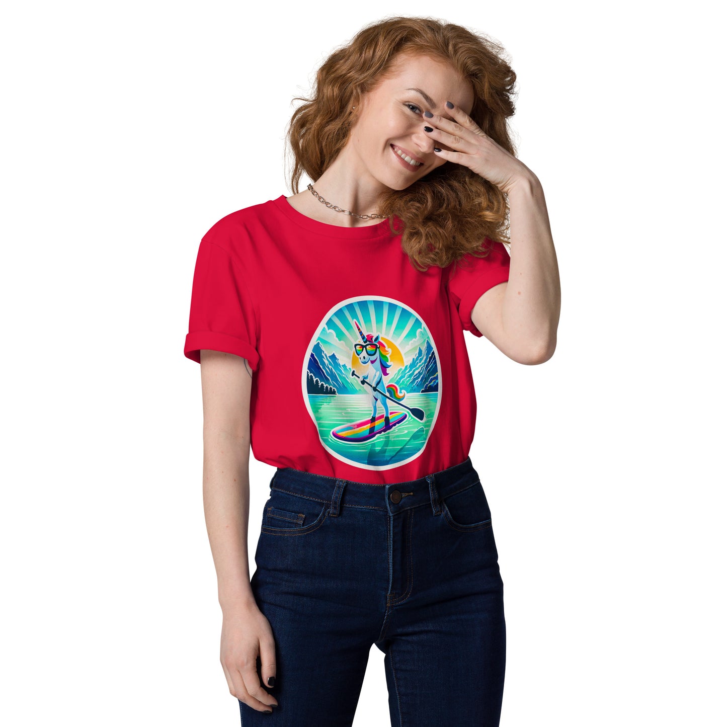 "SUP-Unicorn!" #1 - Unisex-Bio-Baumwoll-T-Shirt - Weiß