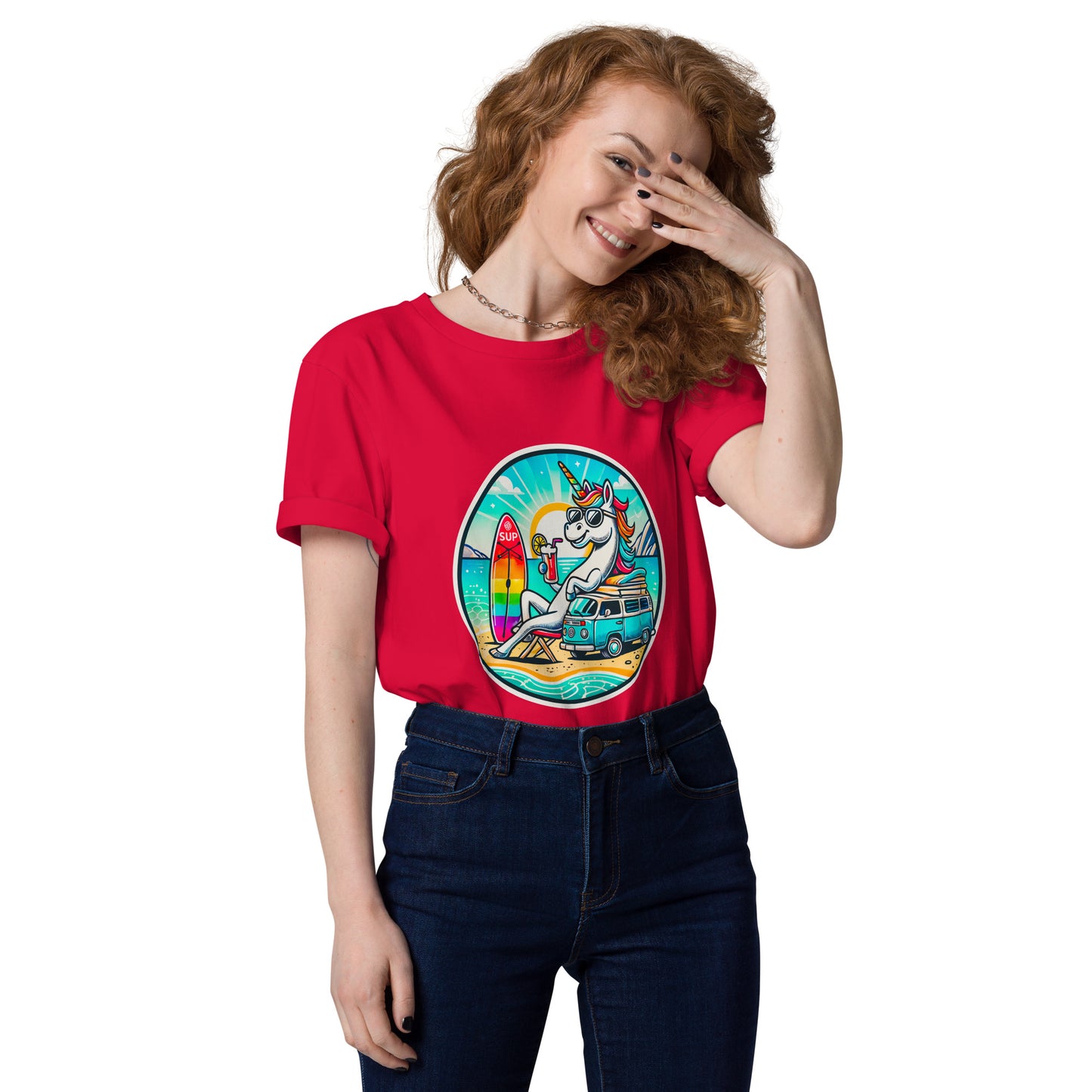 "SUP-Unicorn!" #2 - Unisex-Bio-Baumwoll-T-Shirt - Weiß