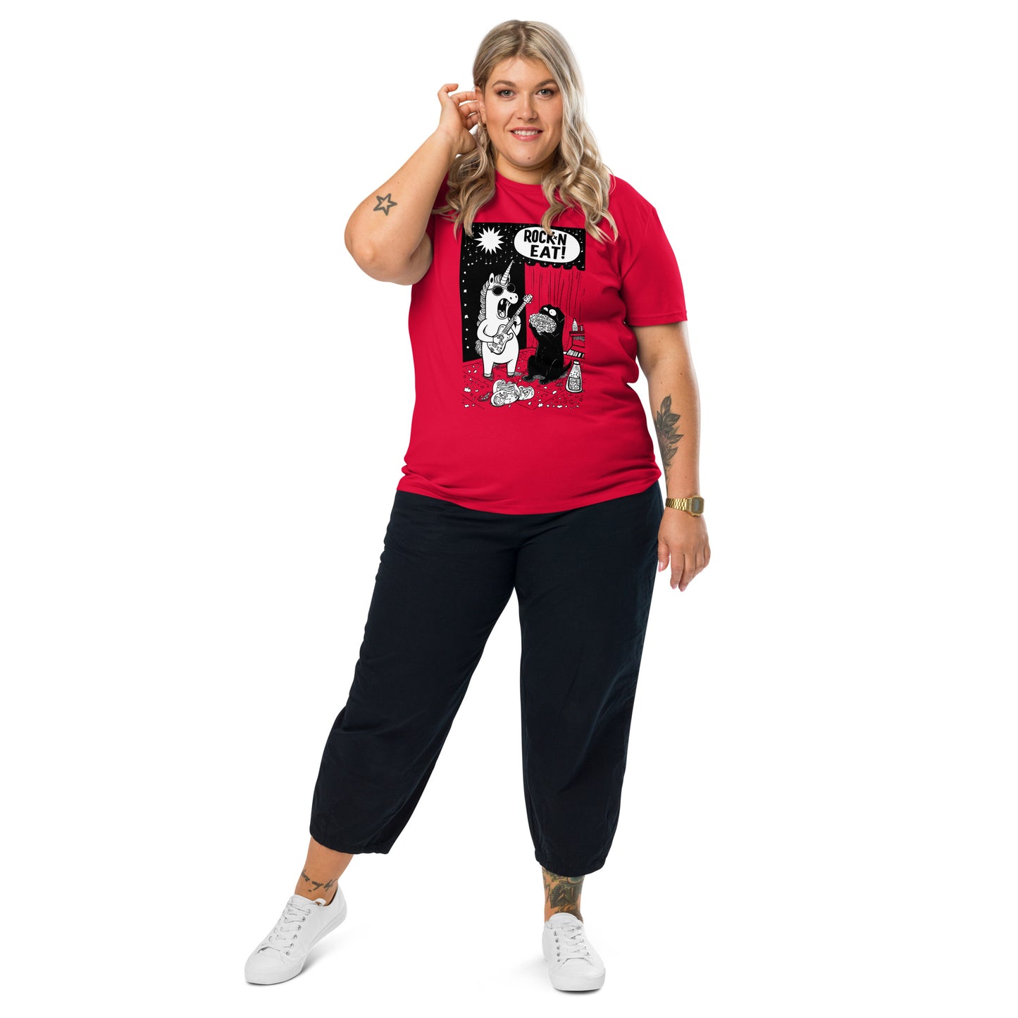 "ROCK´N EAT!" - Unisex-Bio-Baumwoll-T-Shirt - in 3 Farben