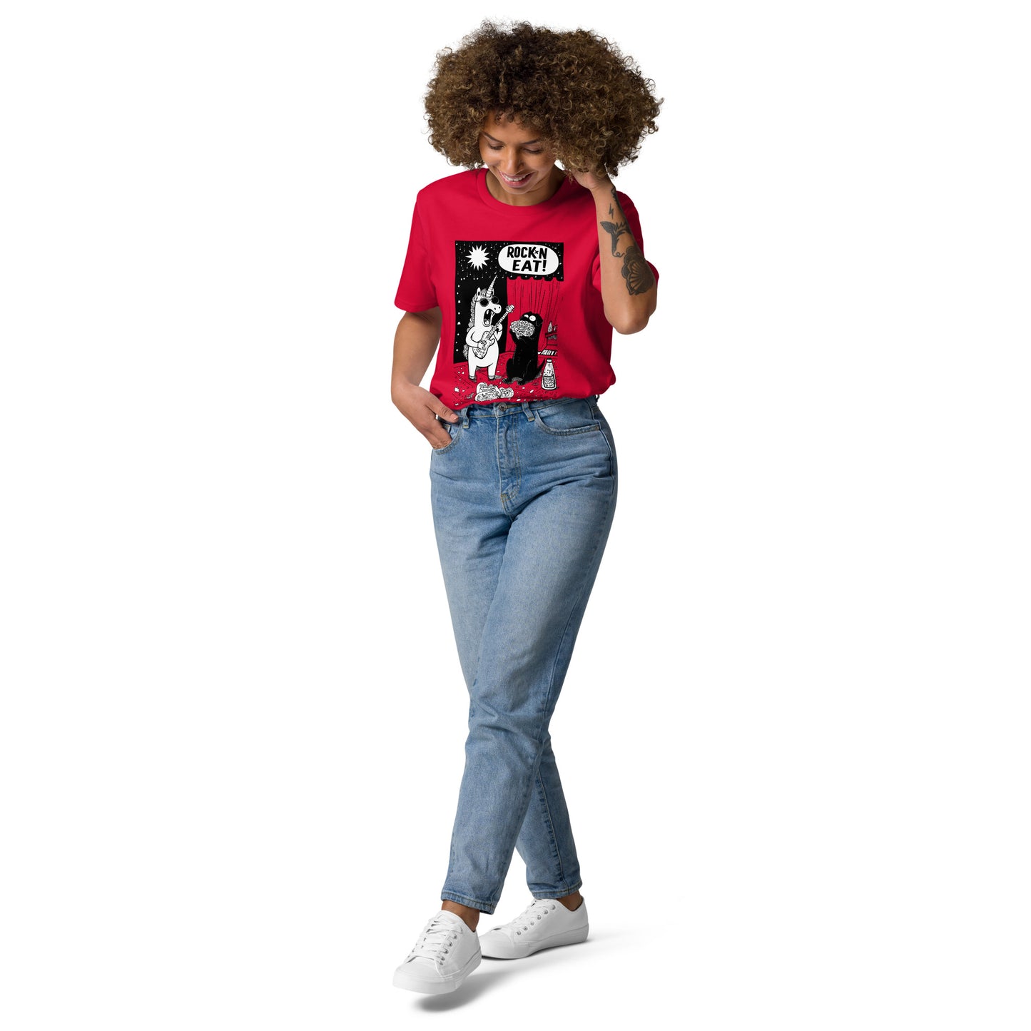 "ROCK´N EAT!" - Unisex-Bio-Baumwoll-T-Shirt - in 3 Farben