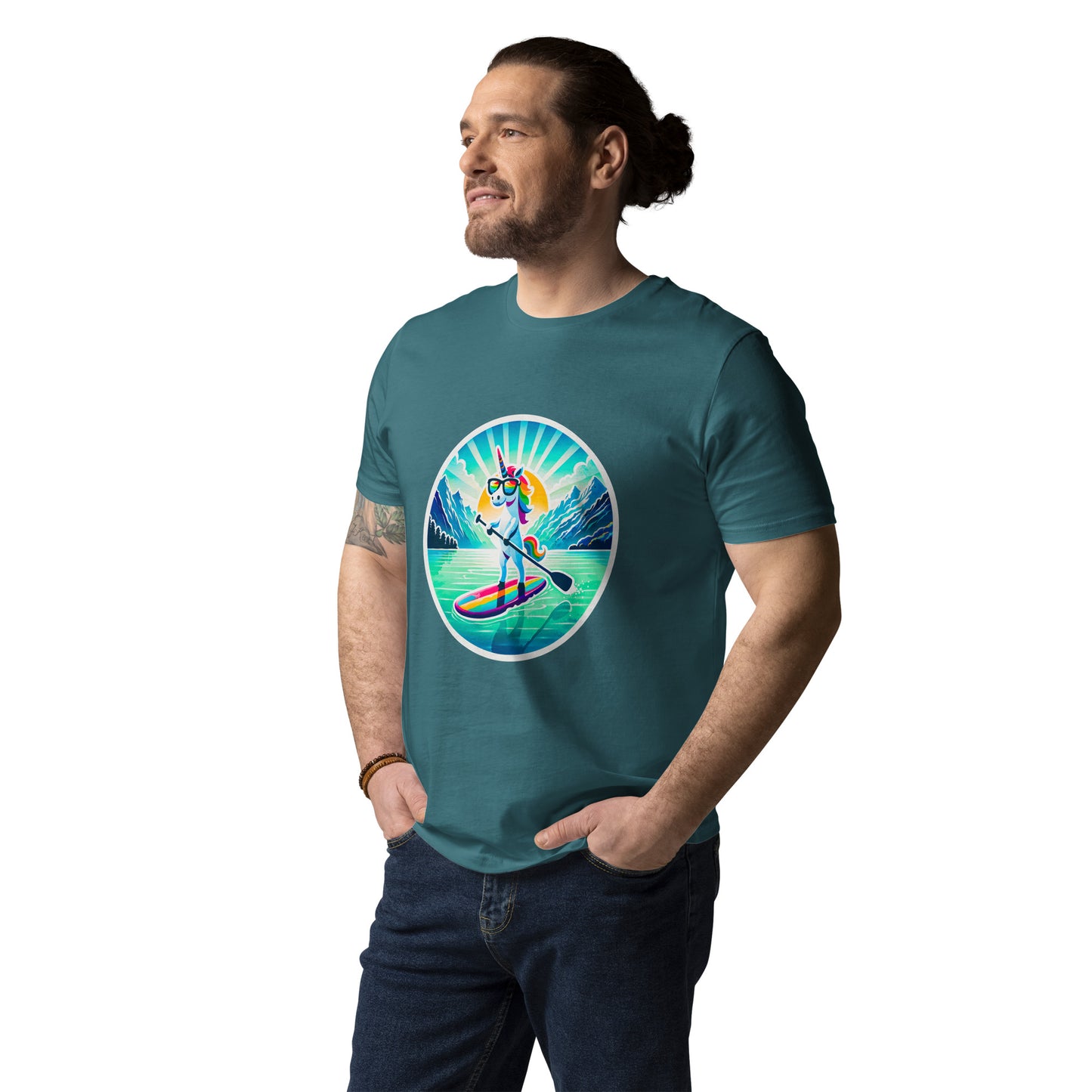 "SUP-Unicorn!" #1 - Unisex-Bio-Baumwoll-T-Shirt - Weiß