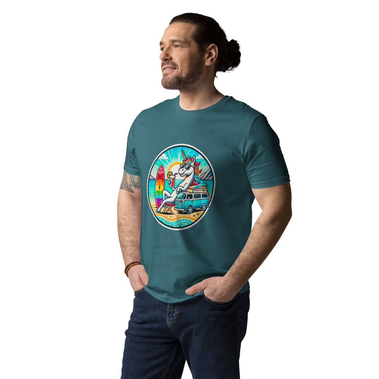 "SUP-Unicorn!" #2 - Unisex-Bio-Baumwoll-T-Shirt - Weiß