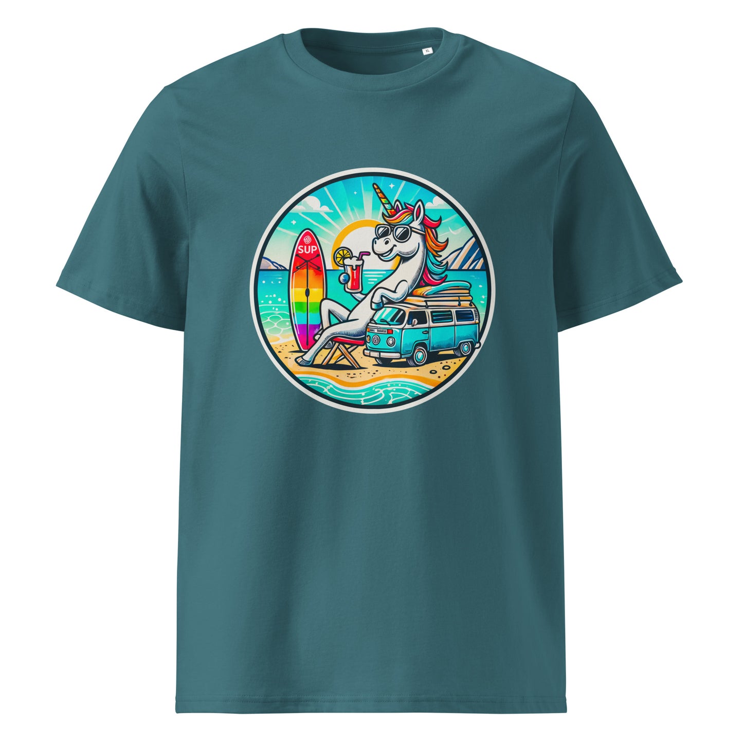 "SUP-Unicorn!" #2 - Unisex-Bio-Baumwoll-T-Shirt - Weiß