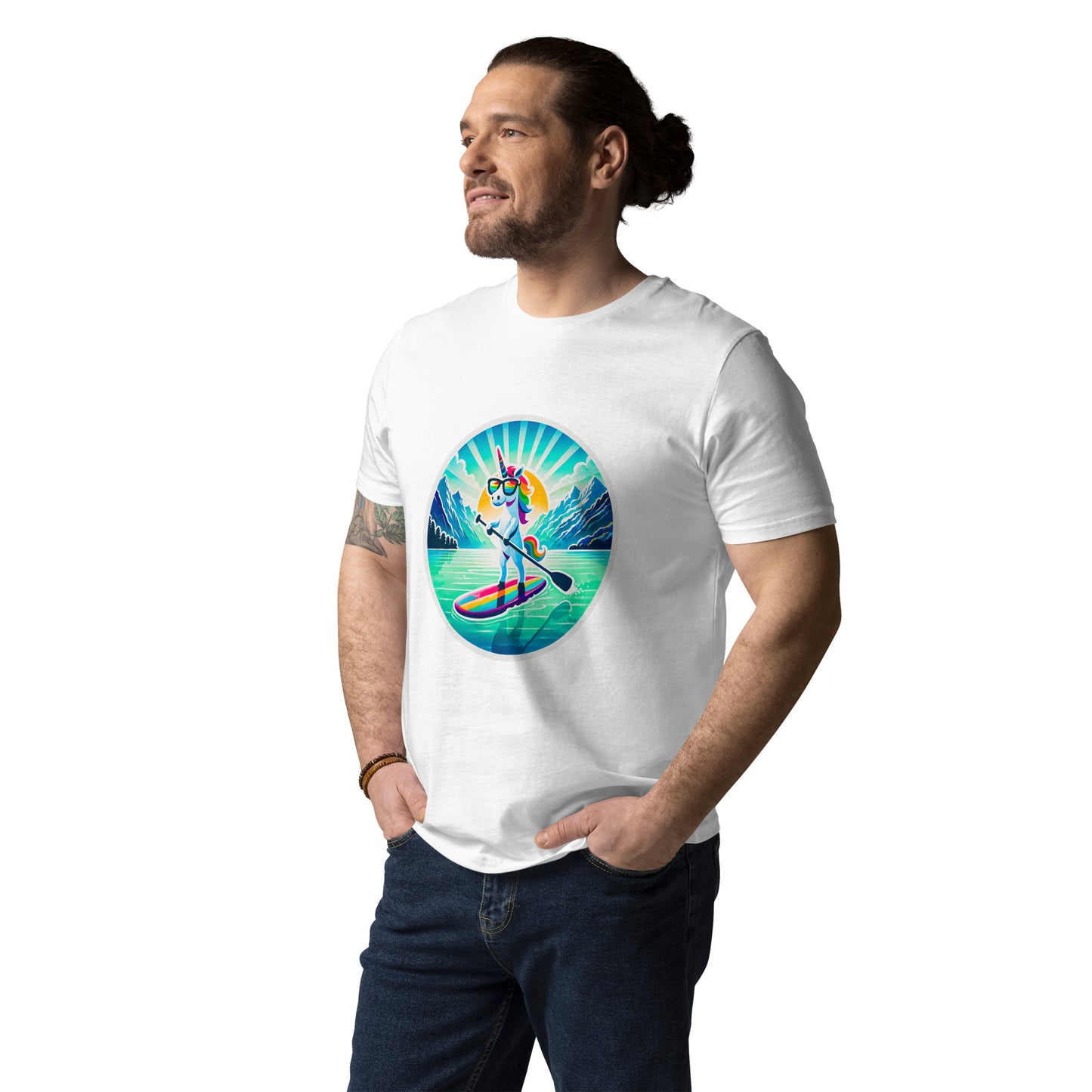 "SUP-Unicorn!" #1 - Unisex-Bio-Baumwoll-T-Shirt - Weiß