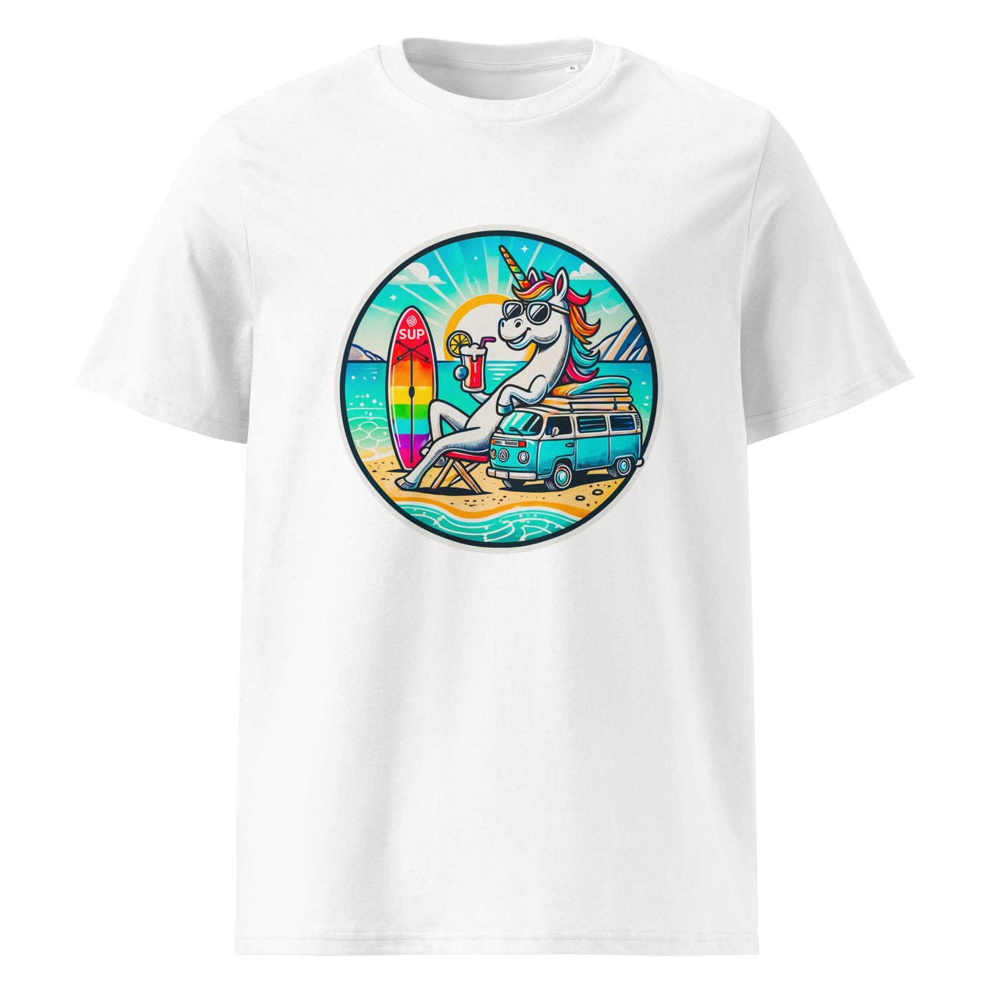 "SUP-Unicorn!" #2 - Unisex-Bio-Baumwoll-T-Shirt - Weiß