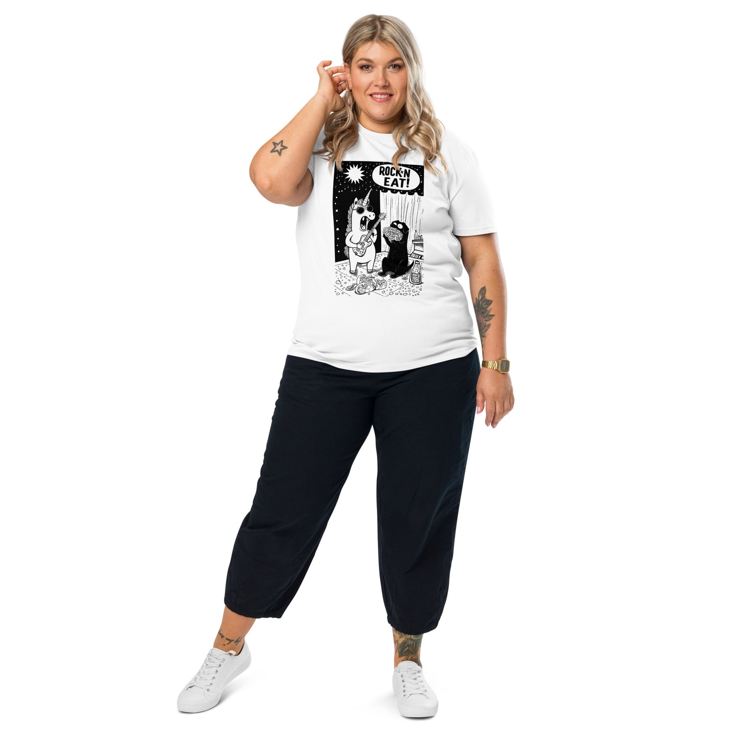 "ROCK´N EAT!" - Unisex-Bio-Baumwoll-T-Shirt - in 3 Farben