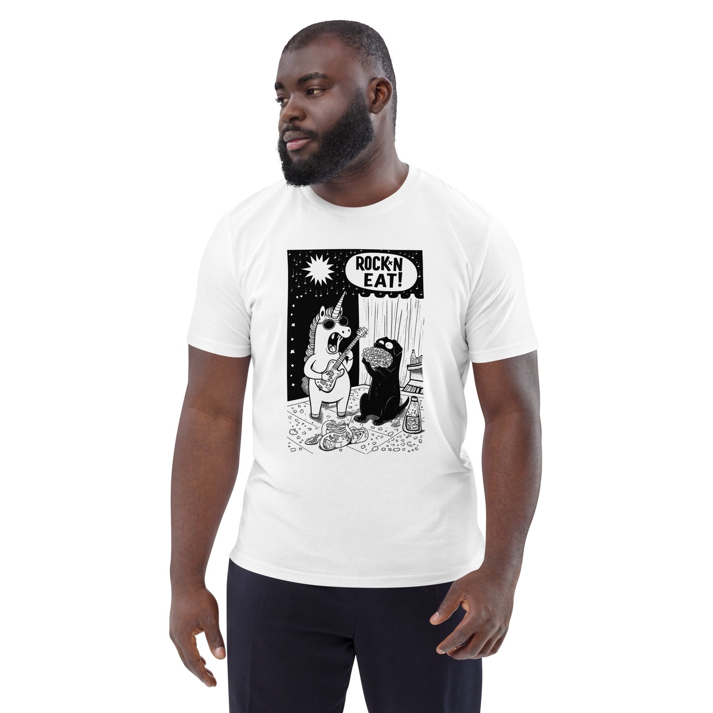 "ROCK´N EAT!" - Unisex-Bio-Baumwoll-T-Shirt - in 3 Farben