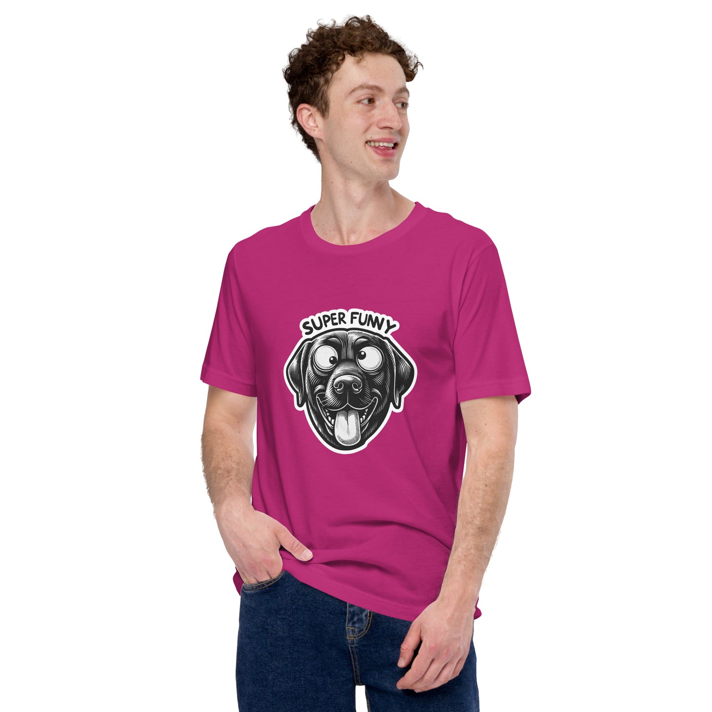 "Super Funny!" - Unisex-T-Shirt - Berry