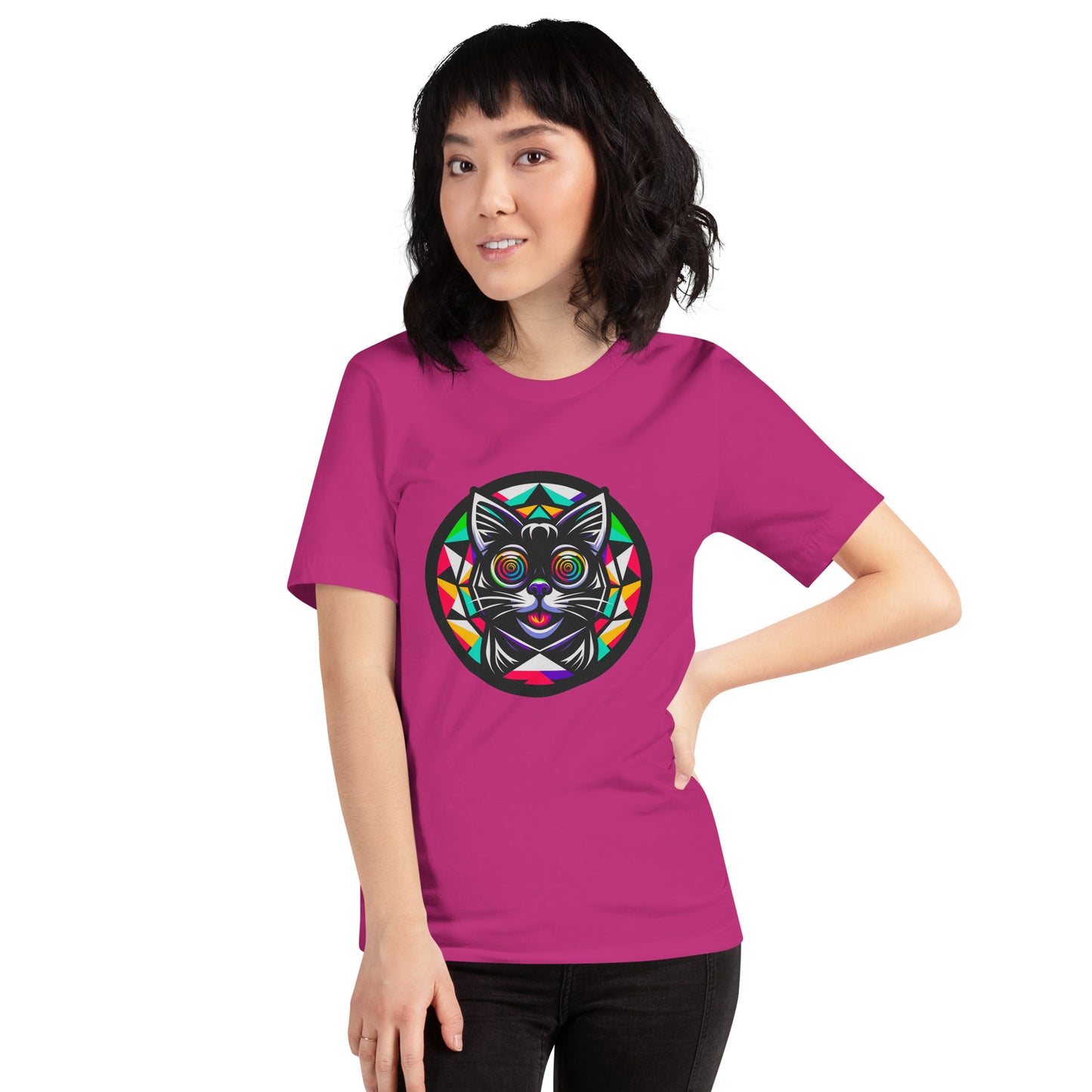 "Psycho Hypno-Cat!" #1 - Unisex-T-Shirt - Berry - Berry