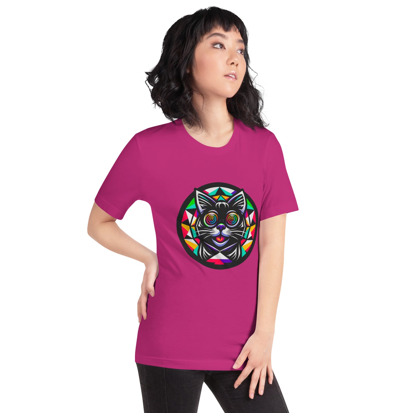 "Psycho Hypno-Cat!" #1 - Unisex-T-Shirt - Berry - Berry
