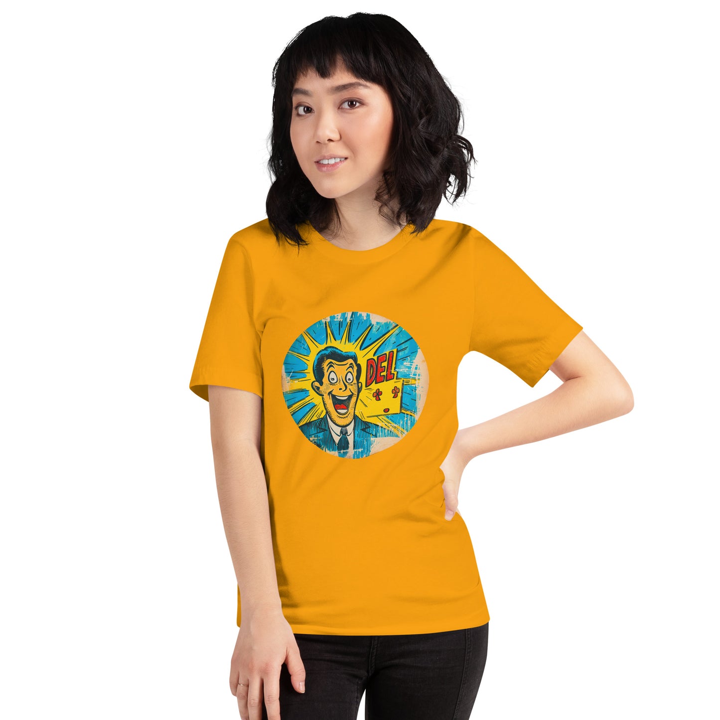 "Del *.*" - Unisex-T-Shirt - Goldgelb