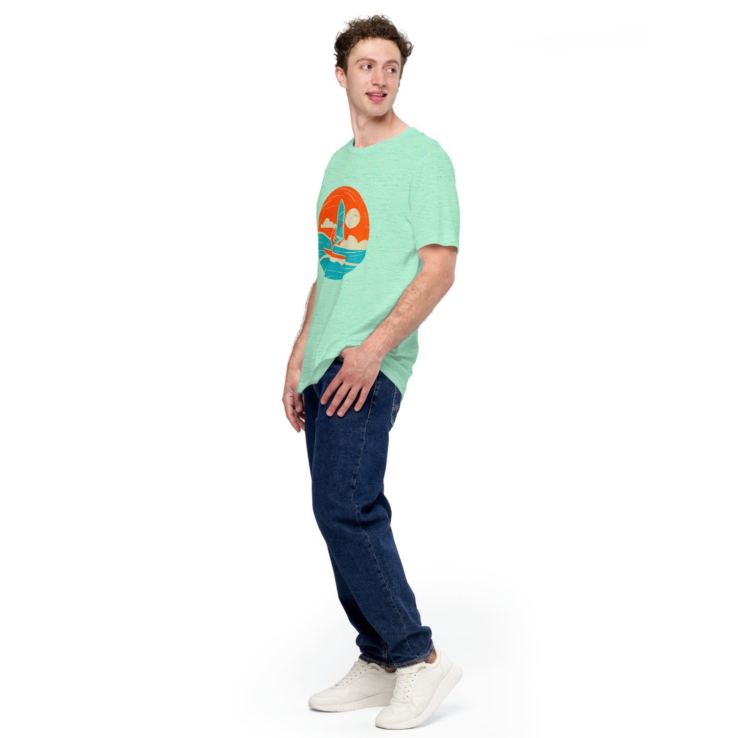"Surf, Surf, Surf!" #1 - Unisex-T-Shirt - Heather-Mint