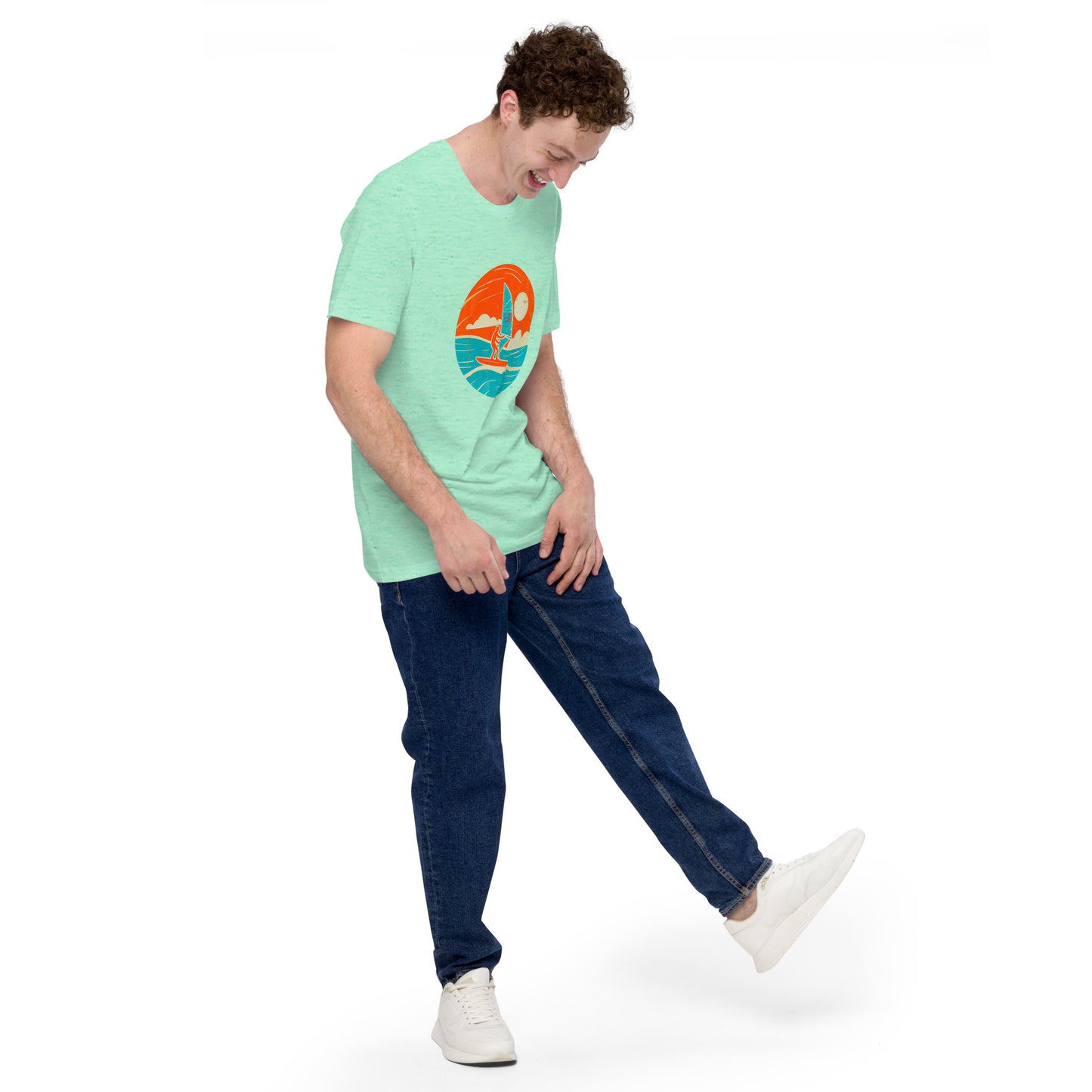 "Surf, Surf, Surf!" #1 - Unisex-T-Shirt - Heather-Mint