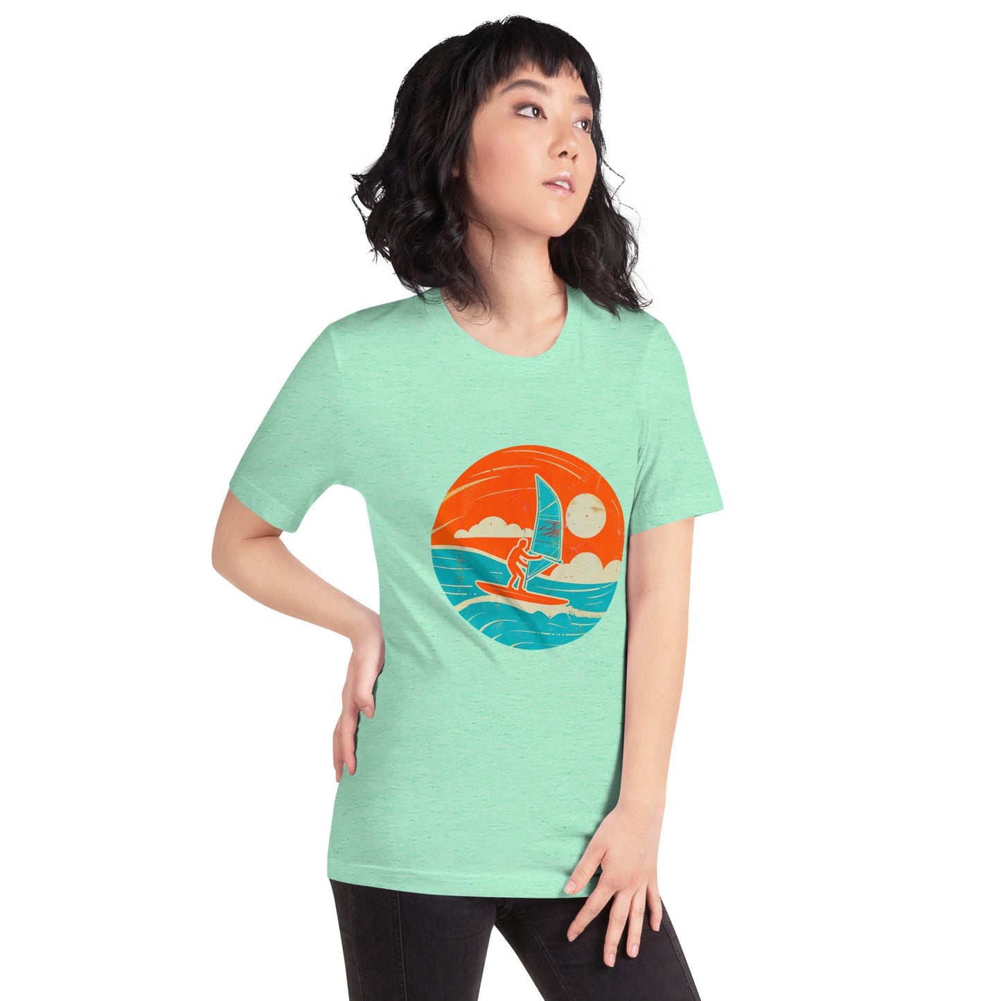"Surf, Surf, Surf!" #1 - Unisex-T-Shirt - Heather-Mint