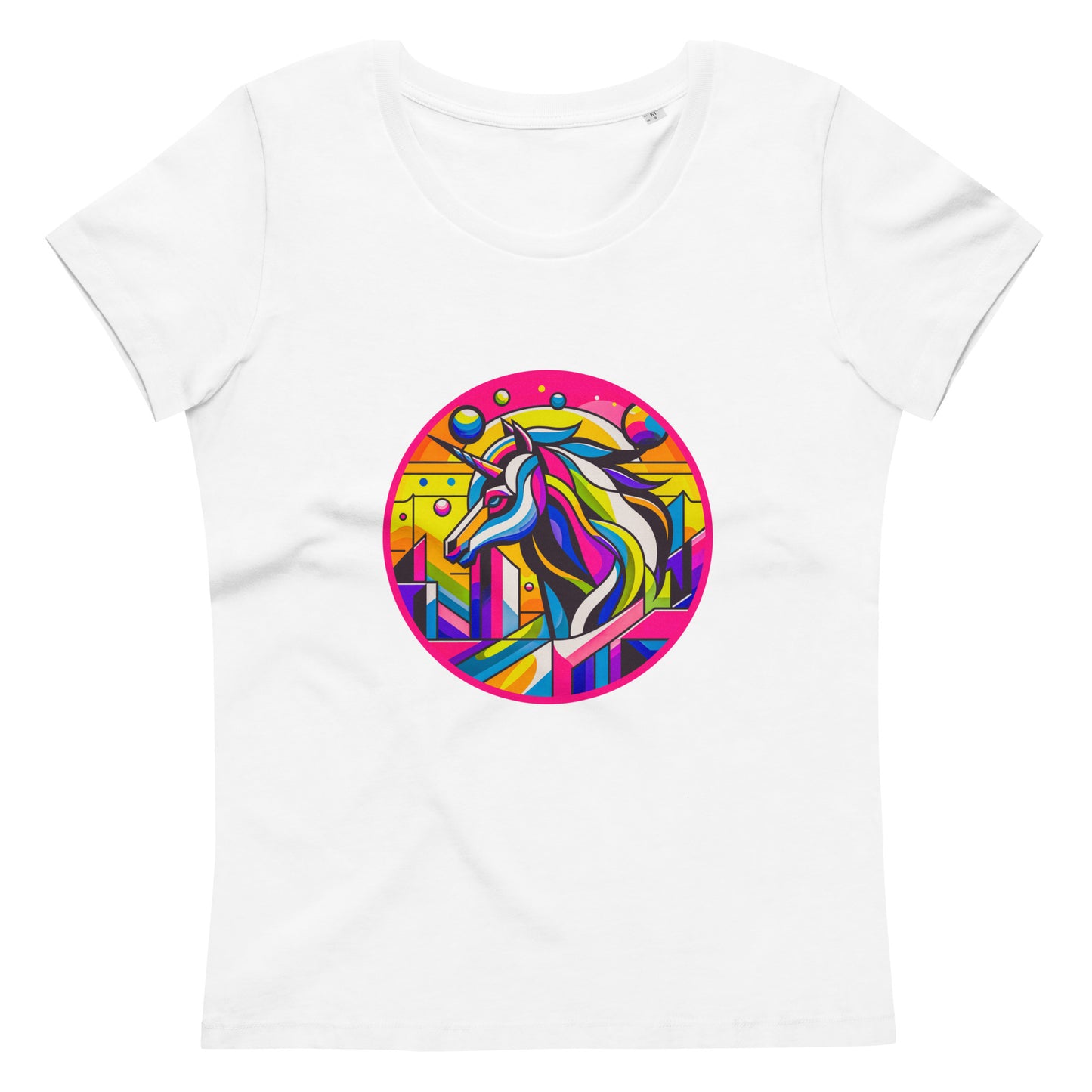 "Unicorn" #1 - Enganliegendes Öko-T-Shirt für Damen - Weiß