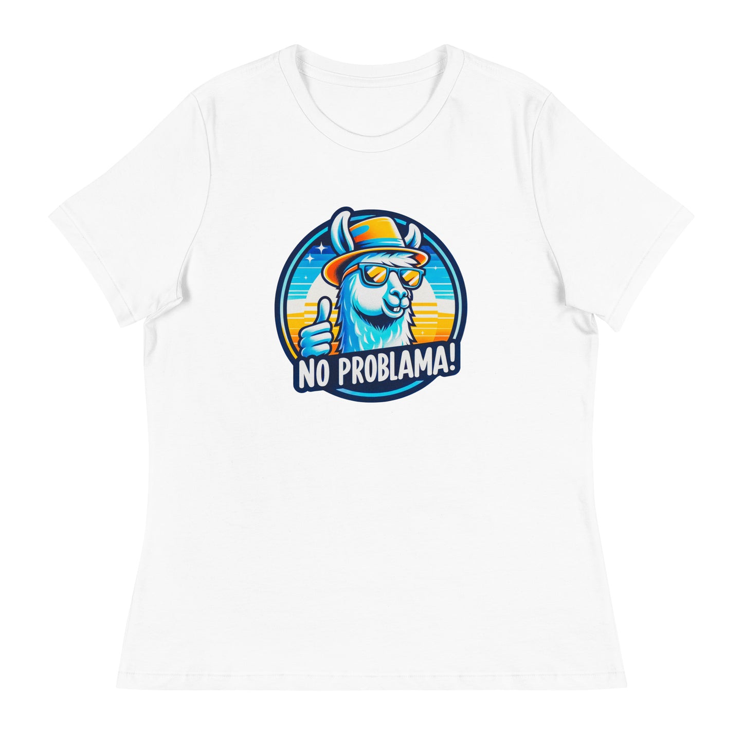 "No Problama!" - Lockeres Damen-T-Shirt - Weiß