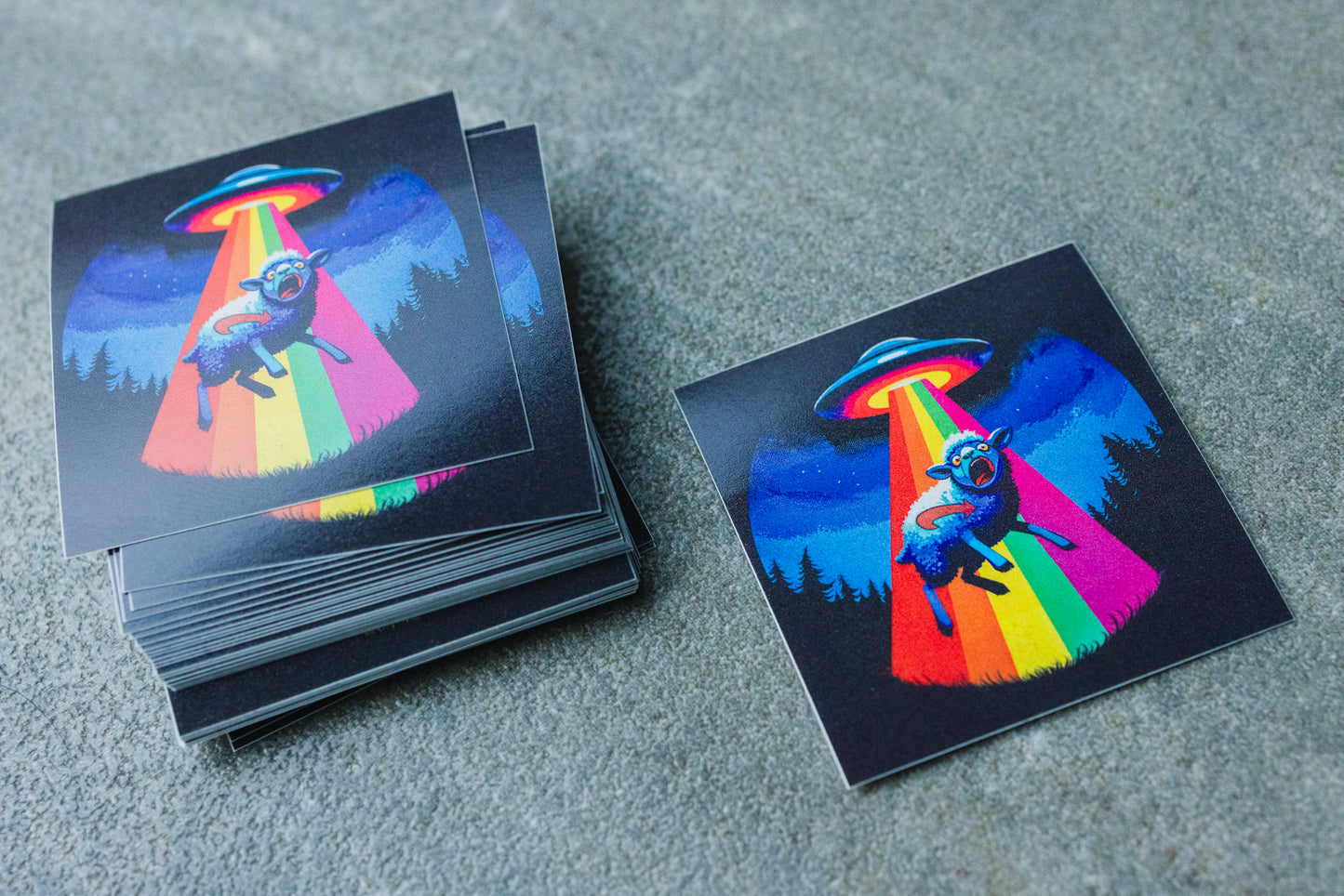 Sticker "Abducted AfD-Schlafschaf" (25/50/100 Stk.) [5x5 cm]