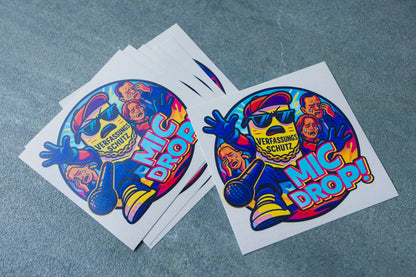 Sticker "MicDrop Grundgesetz!" (25/50/100 Stk.)