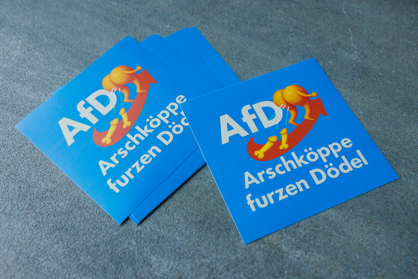 Sticker "Arschköppe furzen Dödel (25/50/100 Stk.)