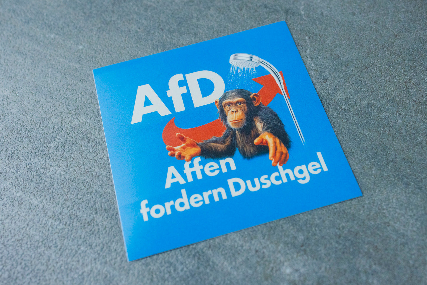 Sticker "Affen fordern Duschgel!" (25/50/100 Stk.)