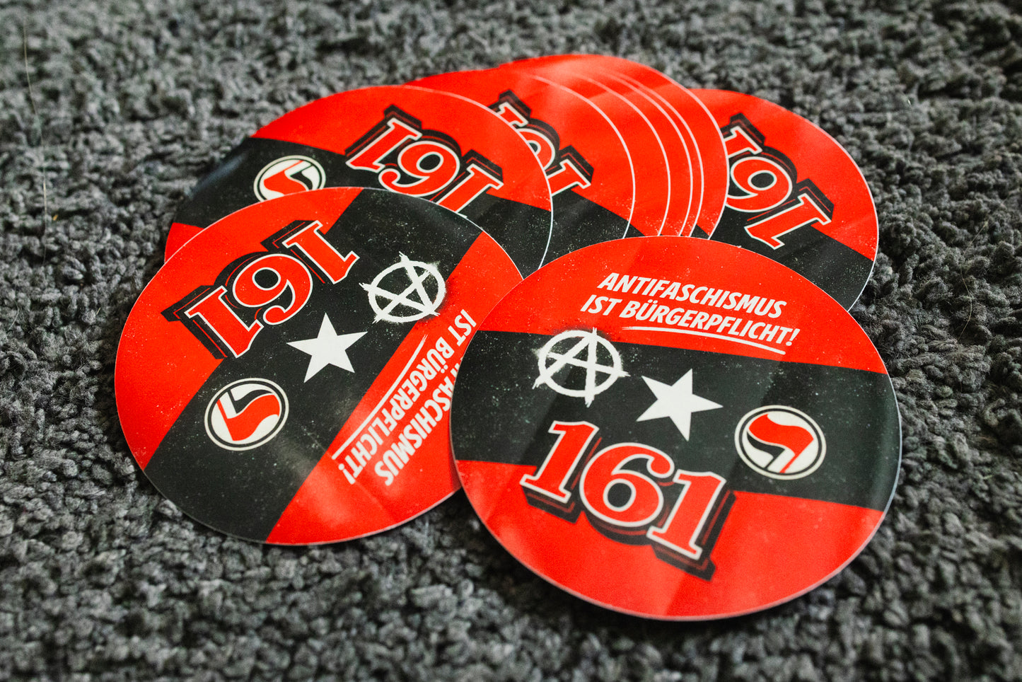 Sticker "Antifaschismus ist Bürgerpflicht!" [rund, 9,5cm] (25/50/100 St.)
