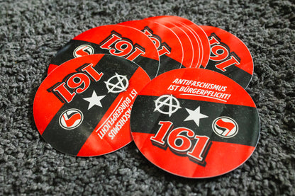 Sticker "Antifaschismus ist Bürgerpflicht!" [rund, 9,5cm] (25/50/100 St.)