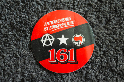 Sticker "Antifaschismus ist Bürgerpflicht!" [rund, 9,5cm] (25/50/100 St.)