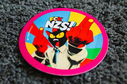Sticker "FCKNZS!-Cat" [rund, 9,5cm] (25/50/100 St.)