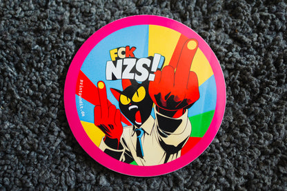 Sticker "FCKNZS!-Cat" [rund, 9,5cm] (25/50/100 St.)