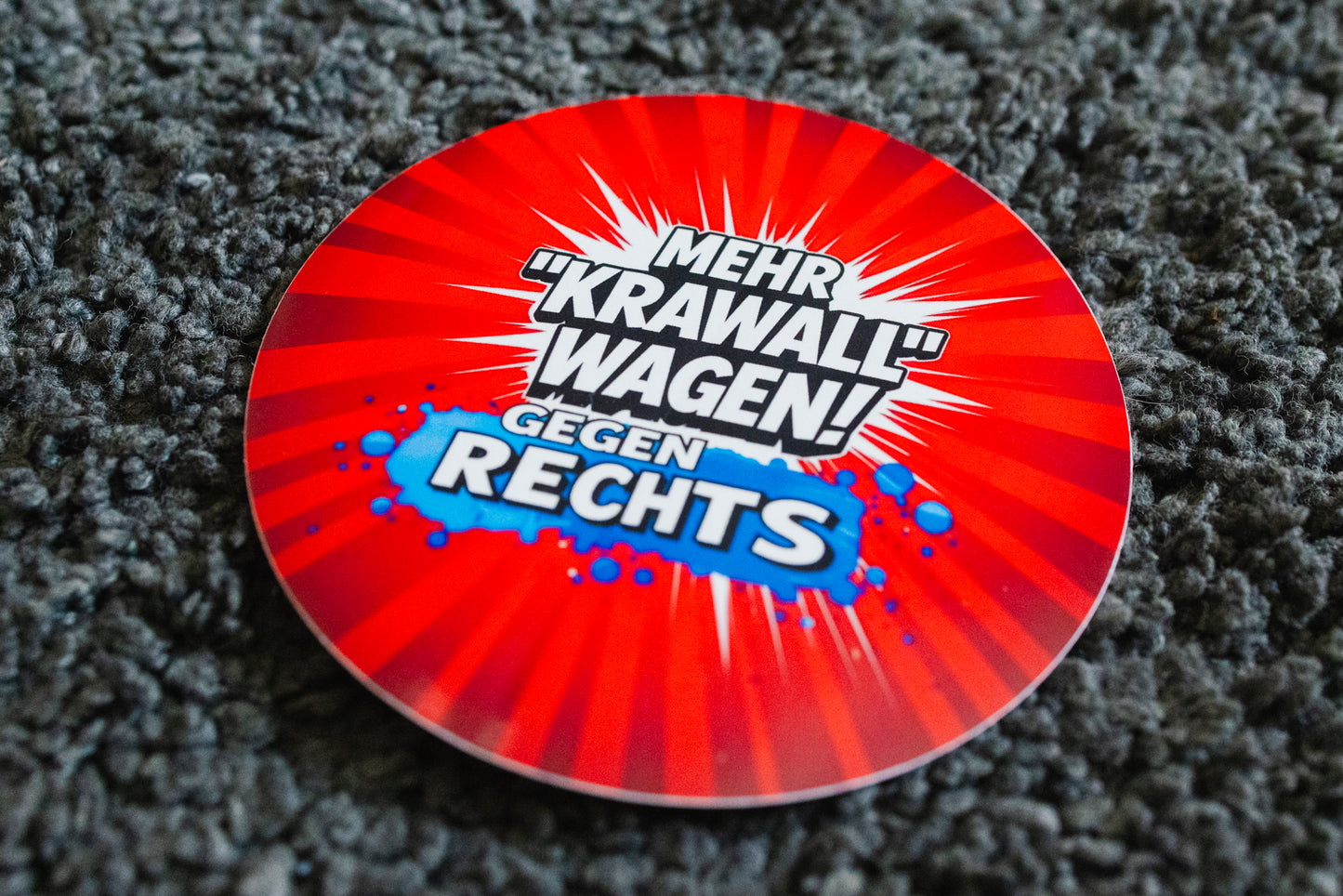 Sticker "Mehr *Krawall* wagen gegen Rechts!" [rund, 9,5cm] (25/50/100 St.) (Kopie)