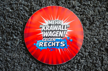 Sticker "Mehr *Krawall* wagen gegen Rechts!" [rund, 9,5cm] (25/50/100 St.) (Kopie)