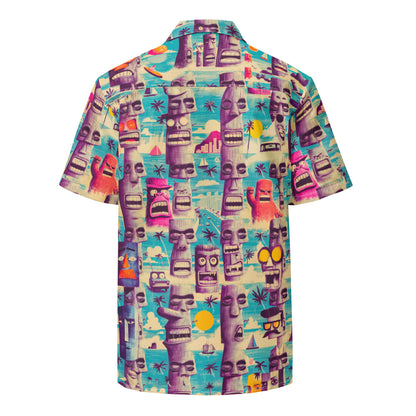 "Tiki-Madness" #2 - Unisex-Hemd mit Knöpfen