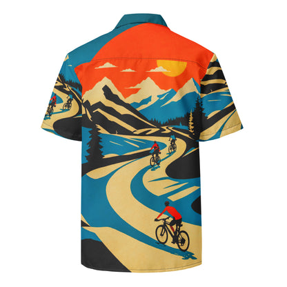 "Bicycle travelers" #1 - Unisex-Hemd mit Knöpfen