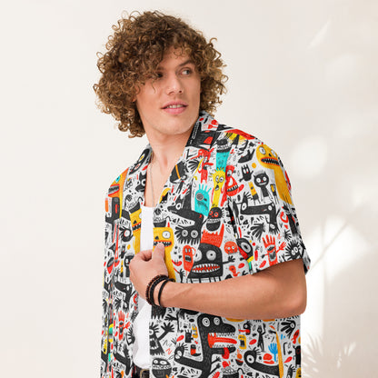 "Crazy Monsters!" #1 - Unisex-Hemd mit Knöpfen