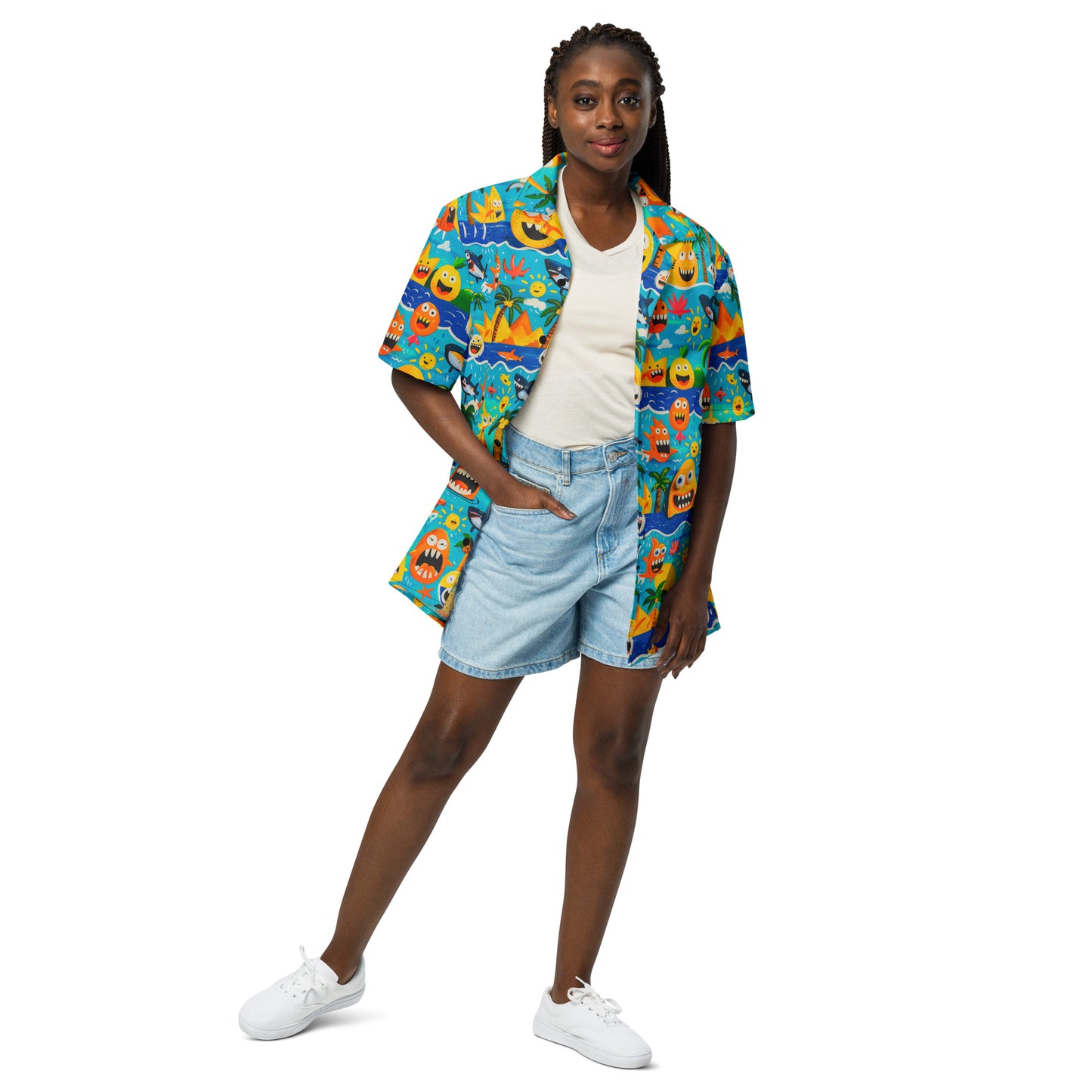"Crazy Beach!" #2 - Unisex-Hemd mit Knöpfen