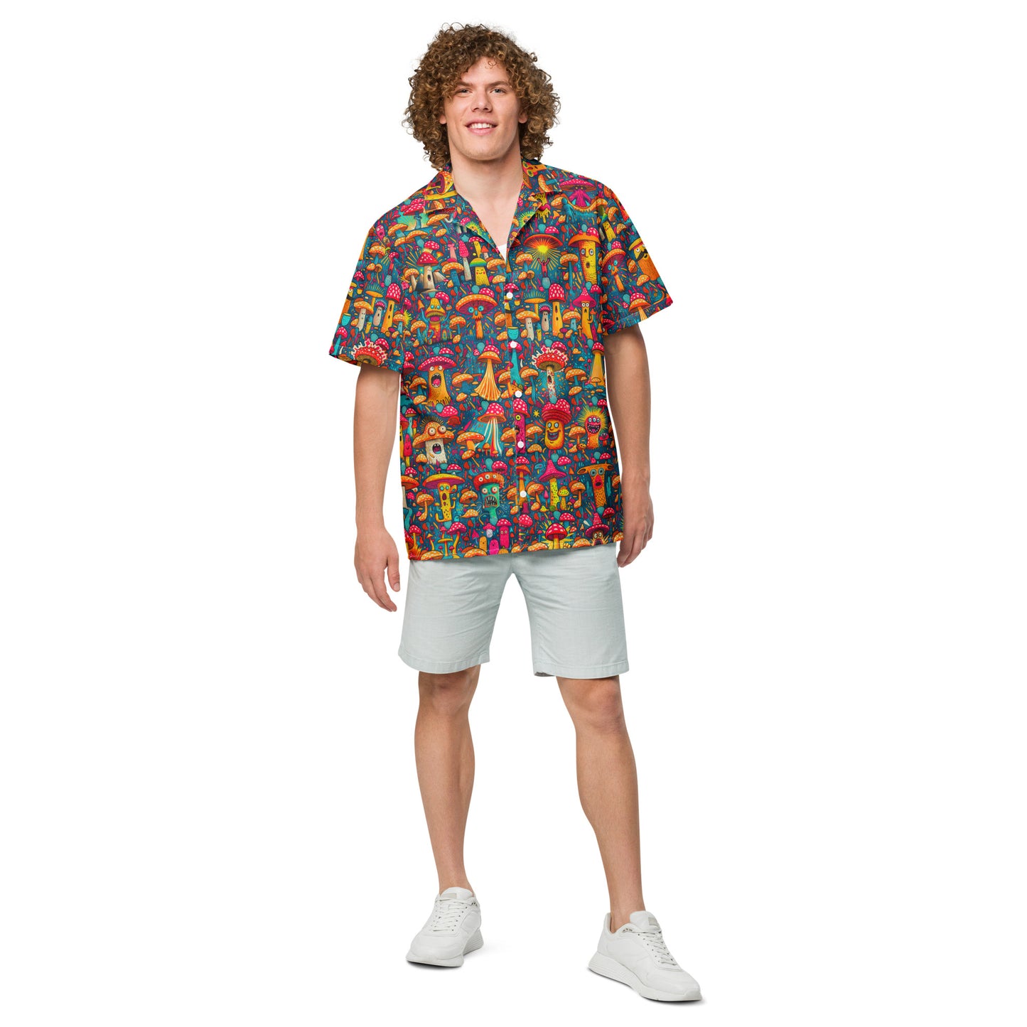 "Psychedelic Shrooms!" #1 - Unisex-Hemd mit Knöpfen