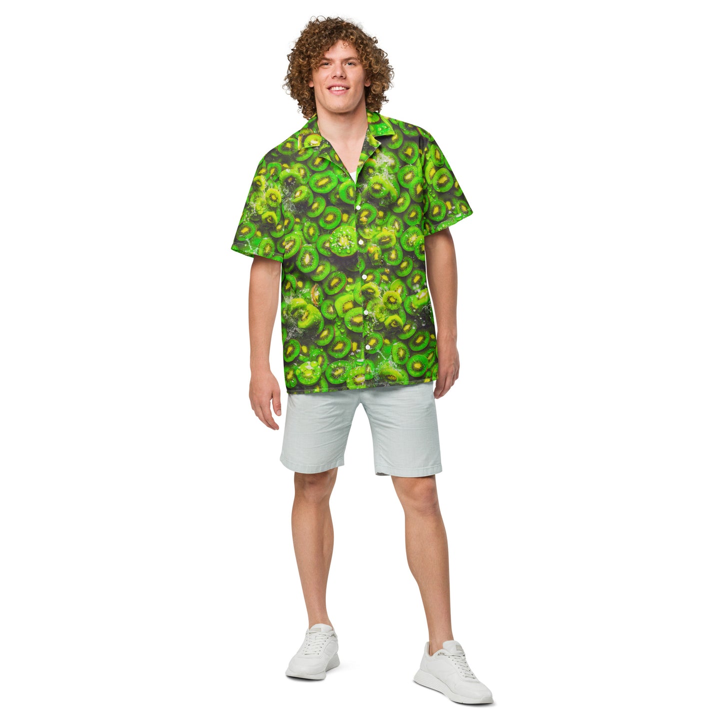 "Fresh Fruits!" #4 - Unisex-Hemd mit Knöpfen - Kiwi-Edition!