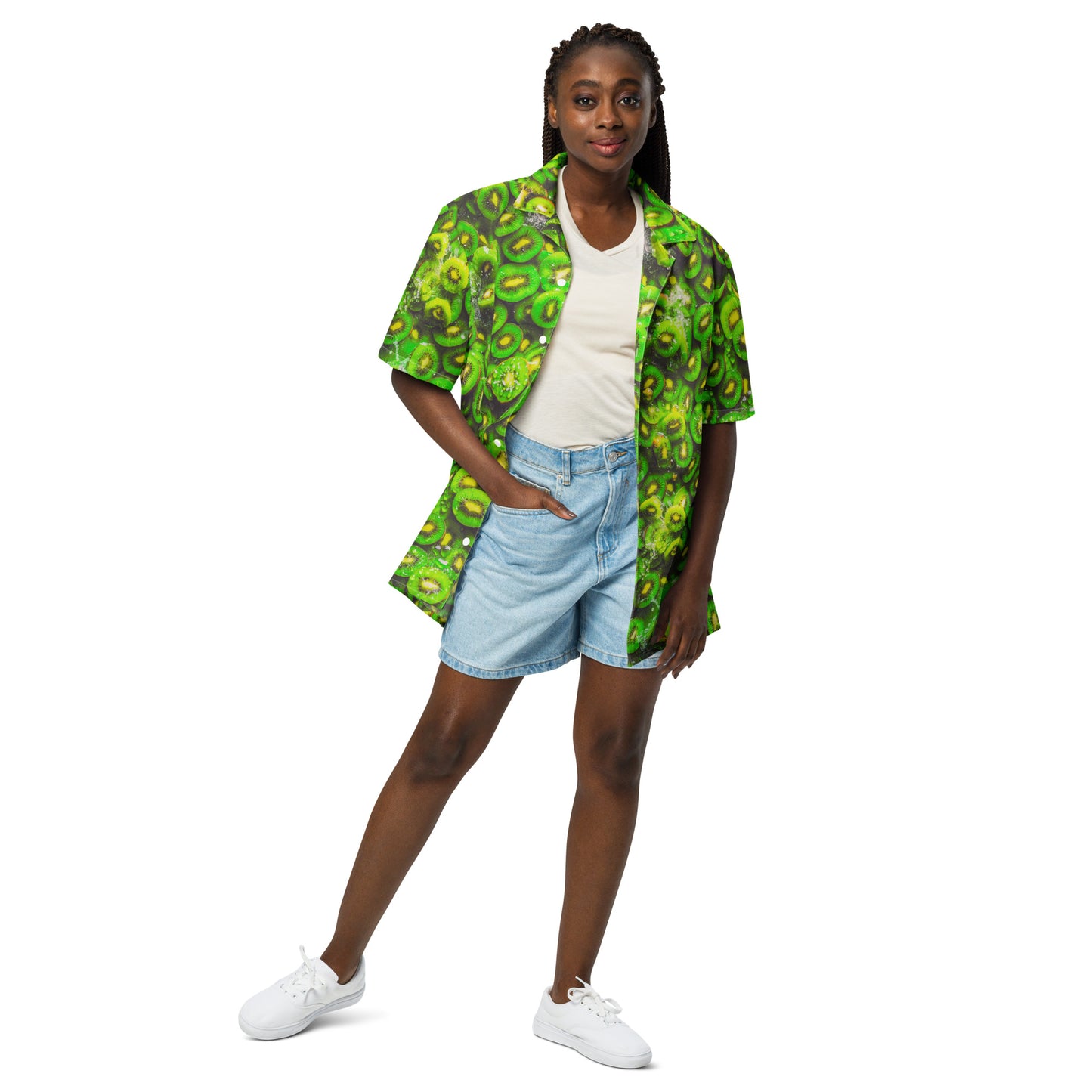 "Fresh Fruits!" #4 - Unisex-Hemd mit Knöpfen - Kiwi-Edition!