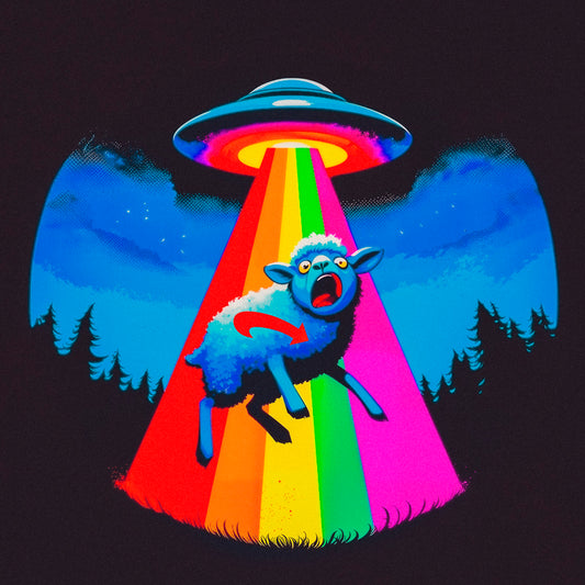 Sticker "Abducted AfD-Schlafschaf" (25/50/100 Stk.) [5x5 cm]