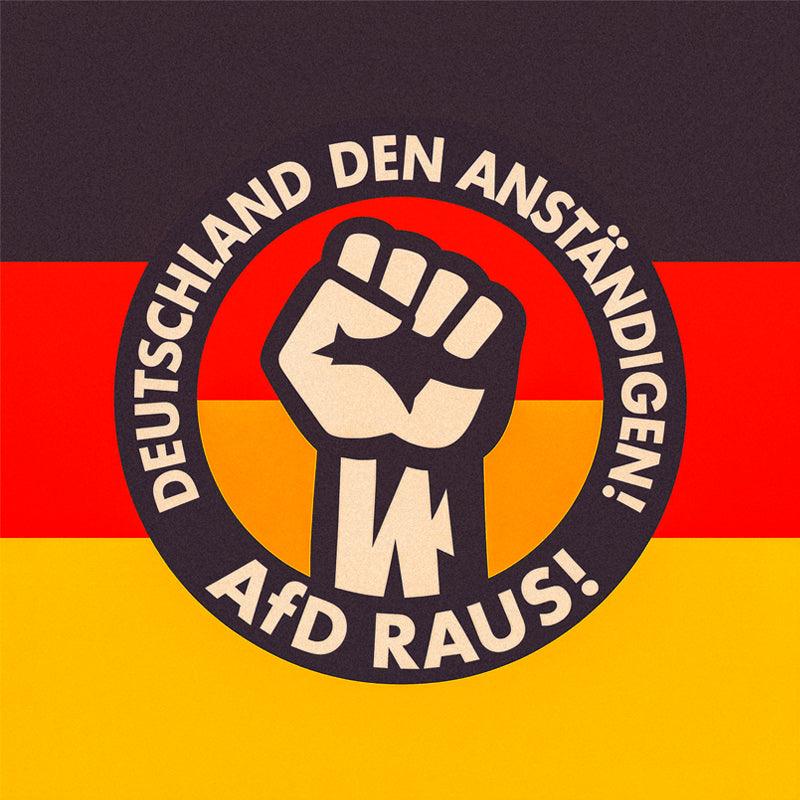 Sticker "Deutschland den Anständigen! AfD raus!" (25/50/100 Stk.)