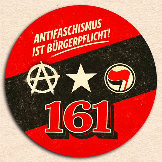 Sticker "Antifaschismus ist Bürgerpflicht!" [rund, 9,5cm] (25/50/100 St.)