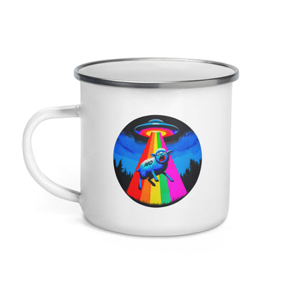 "Abducted AfD-Sleepsheep!" (Anti-AfD-Design) - Emaille-Tasse