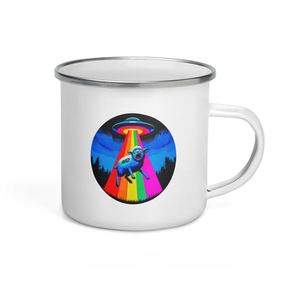 "Abducted AfD-Sleepsheep!" (Anti-AfD-Design) - Emaille-Tasse
