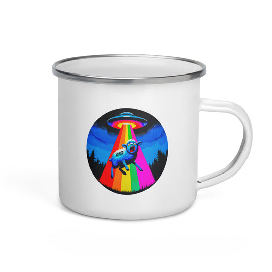 "Abducted AfD-Sleepsheep!" (Anti-AfD-Design) - Emaille-Tasse