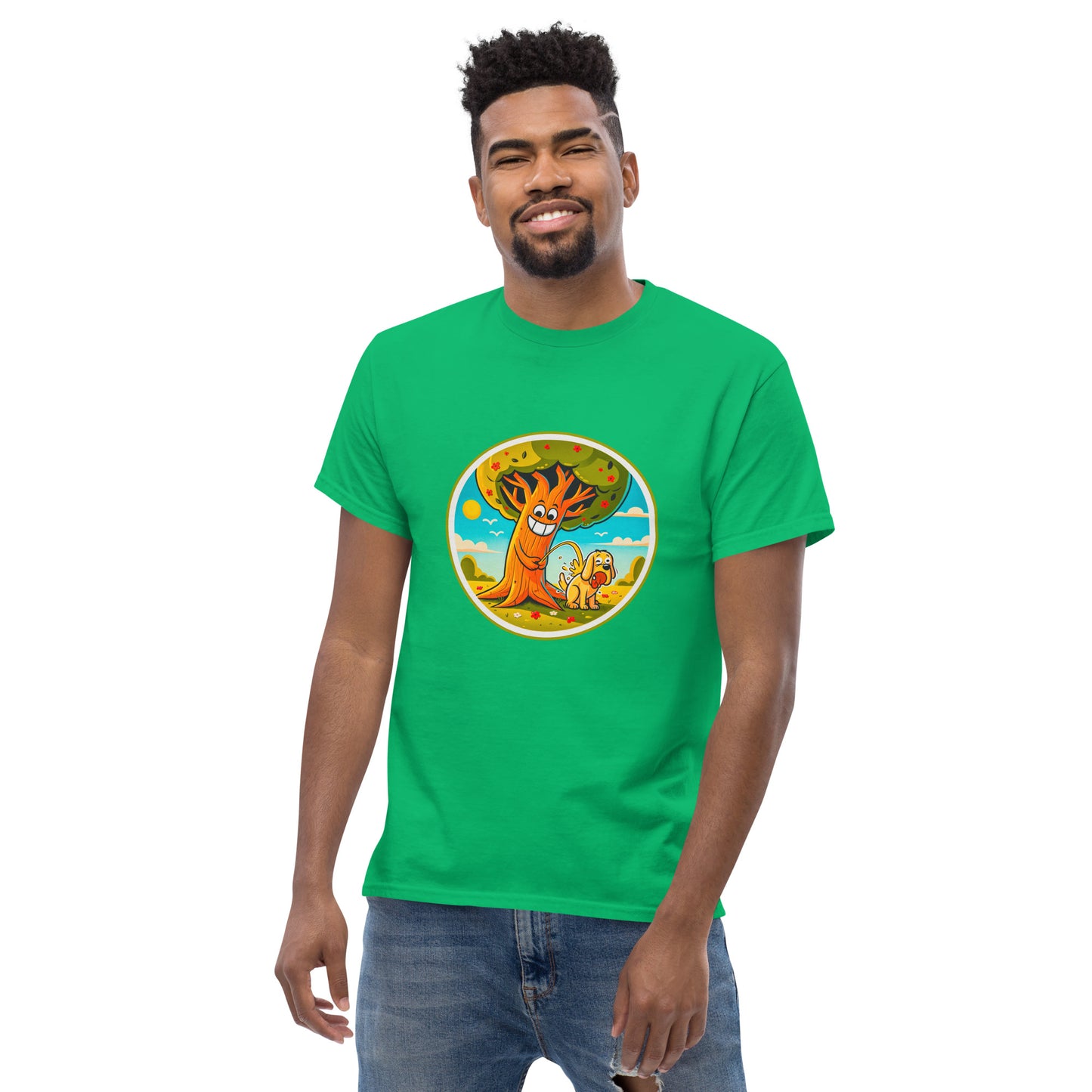 "Tree pees on dog!"- Klassisches Unisex-T-Shirt - in 11 Farben