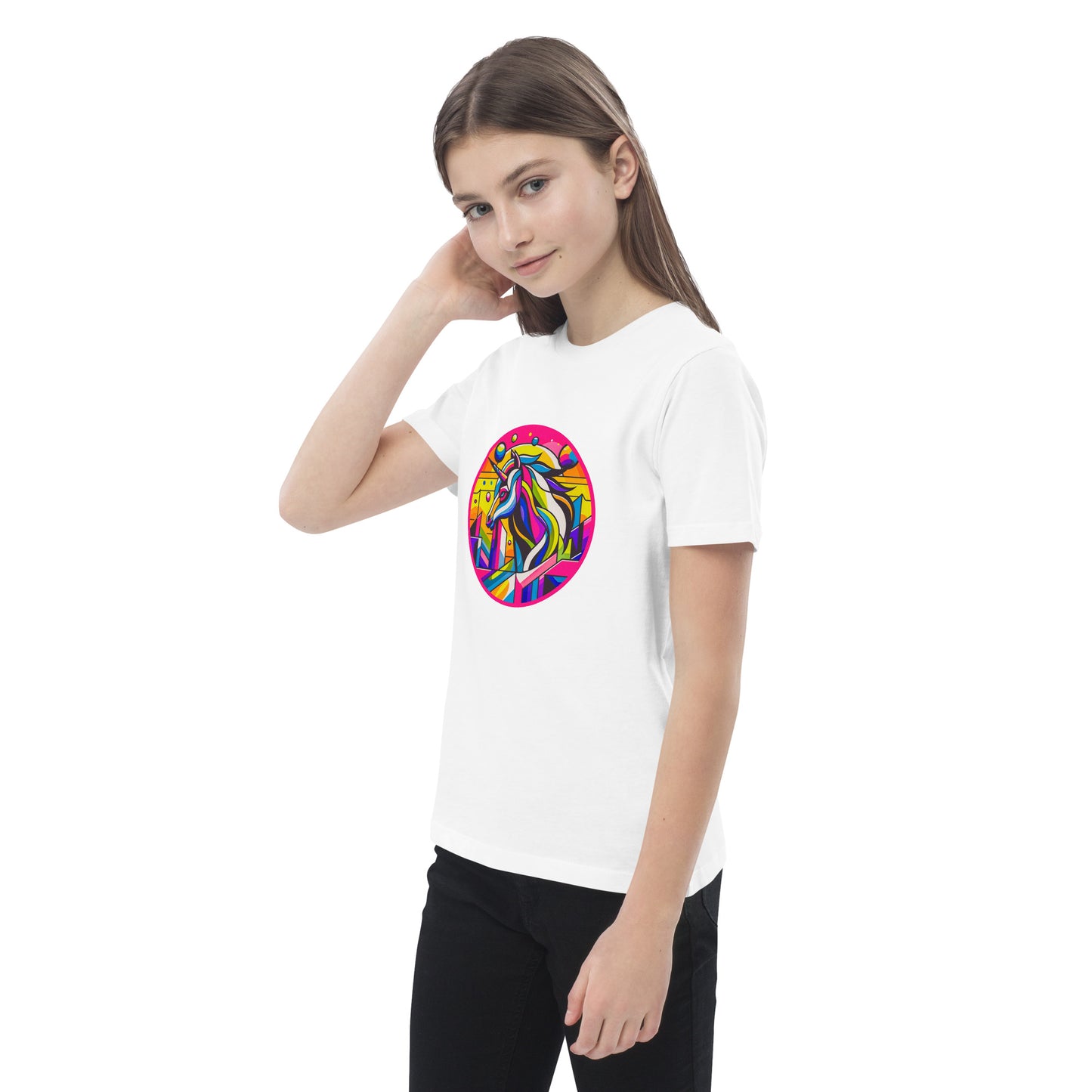 "Unicorn" - Bio-Baumwoll-T-Shirt für Kinder - Weiß
