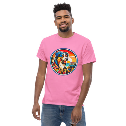 "Dogs On Vacation"-Kollektion - Australian Shepherd #5 (Tricolor) - Klassisches Unisex-T-Shirt - 13 verschiedene Farben