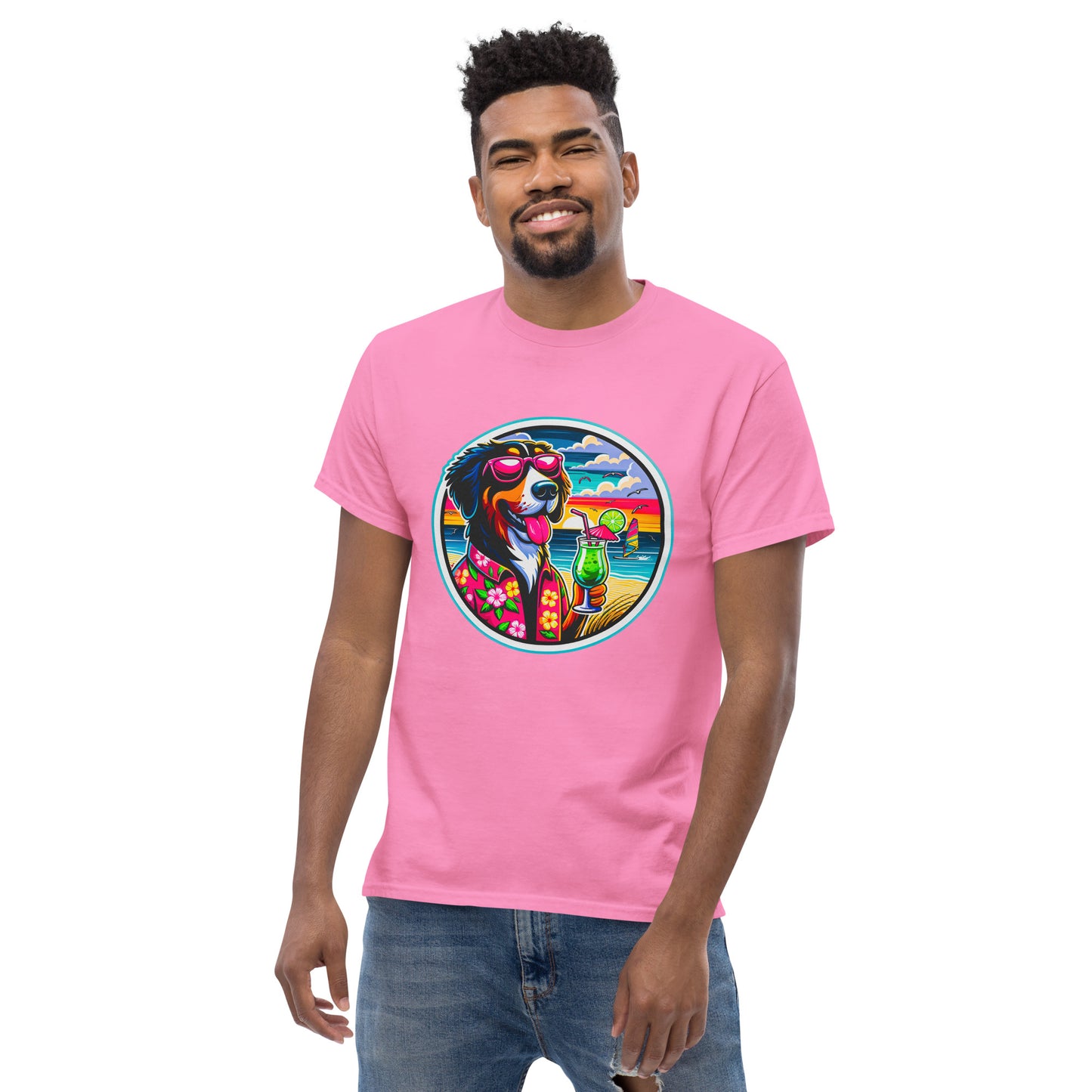 "Dogs On Vacation"-Kollektion - Swiss Mountain Dog #1 - Klassisches Unisex-T-Shirt - 13 verschiedene Farben